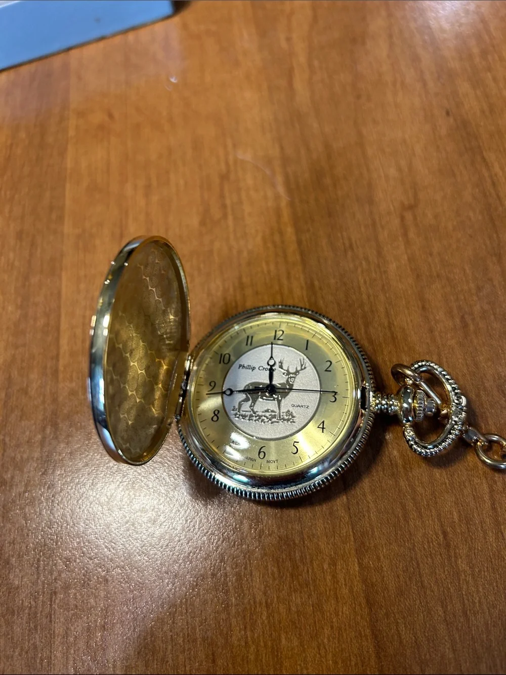 Phillip Crowe Signature Series Gold-Tone Deer Pocket Watch